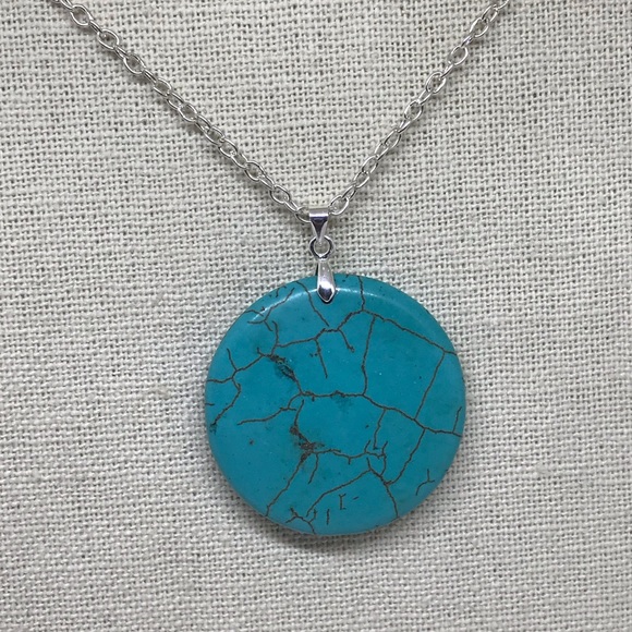 Brand New Round Turquoise Pendant - Picture 3 of 8